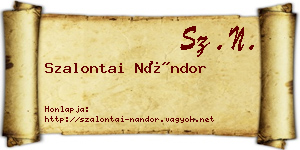 Szalontai Nándor névjegykártya
